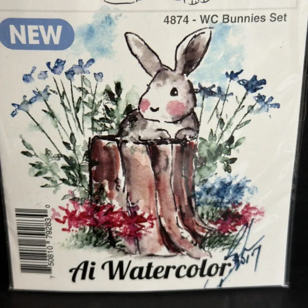 Art Impressions WC Bunnies Set - 4874 Stamps Water Color